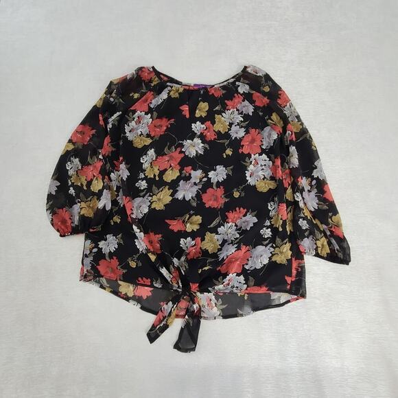 West Kei Stitch Fix ladies top black red floral Size Small Whimsigoth office - Picture 3 of 9